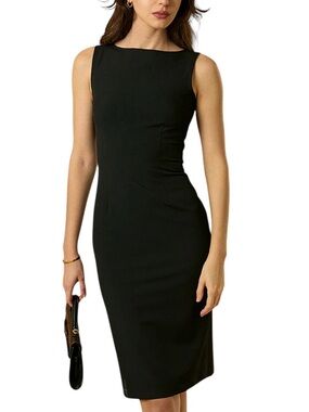 Commense Black Sleeveless Sheath Midi Dress XS NWT   Little Black Dress